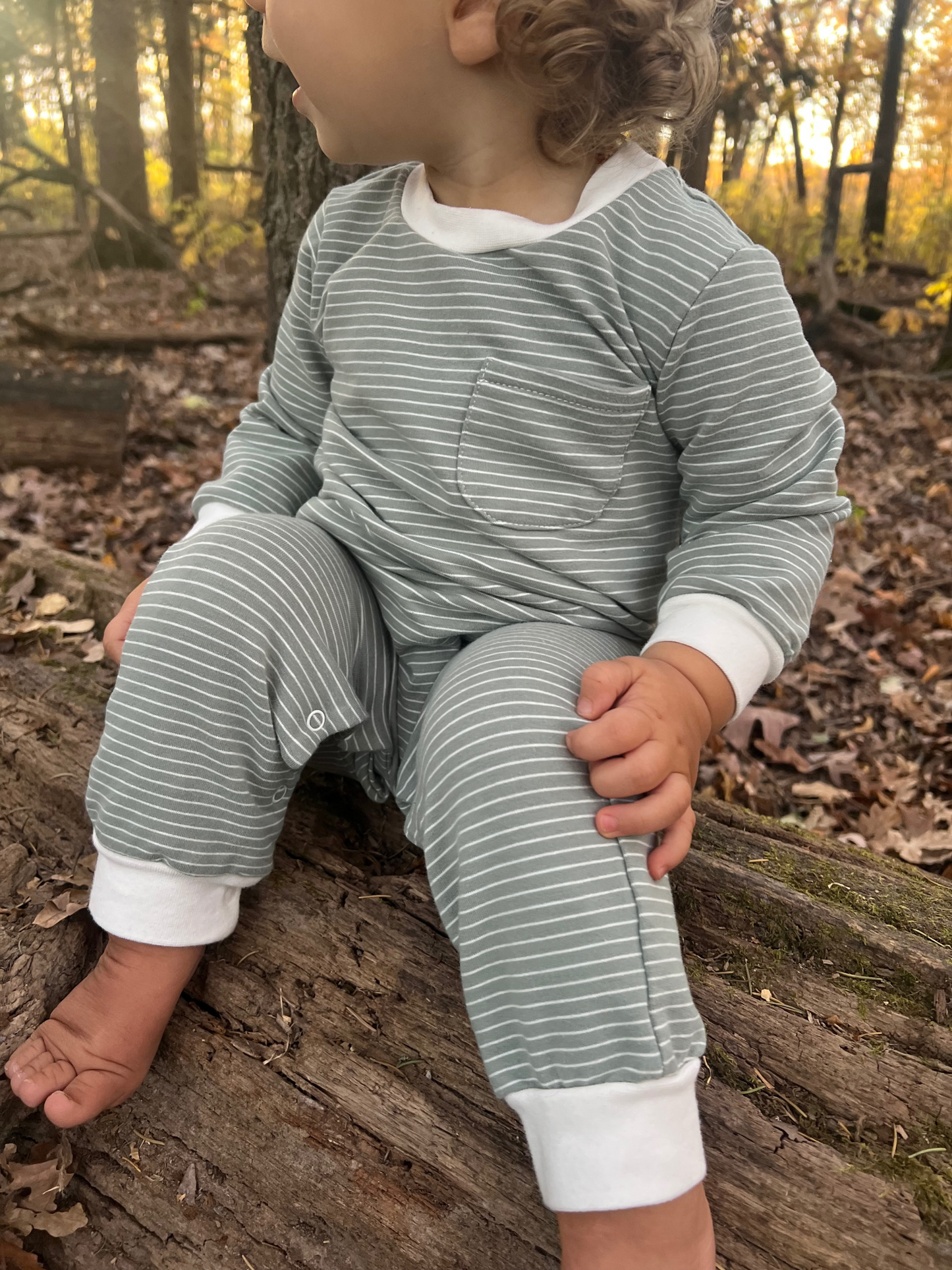 Striped Snap Romper
